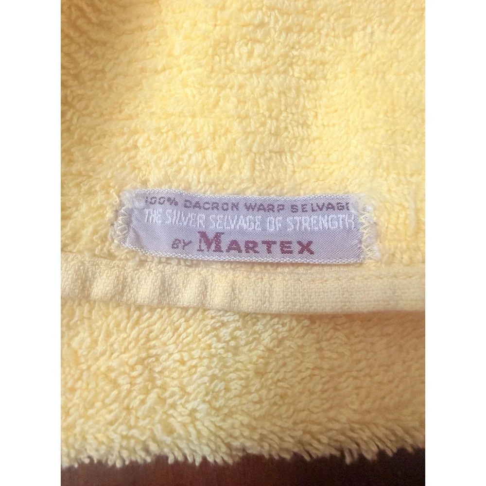 Vintage Wedding Set Mr. And Mrs. Embroider Yellow Bath Towels by Martex MCM